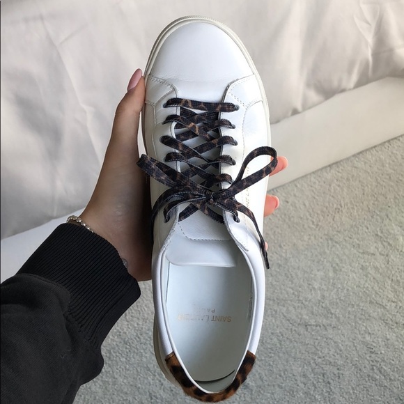 Saint Laurent white sneakers with cheetah details - Picture 2 of 6